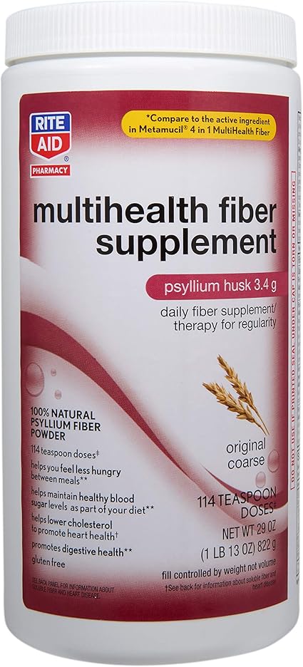 Amazon Com Rite Aid Psyllium Husk Powder Fiber Supplement 29 Oz Constipation Relief For Adults Gut Health Health Personal Care