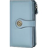 Travelambo Women's Wallet RFID Blocking Trifold Clutch Large Capacity Credit Card Holder Travel Purse