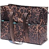 ESVAN Utility Tote Bag with Zip Top Waterproof Teacher Tote Bag for Teacher Work Women Beach