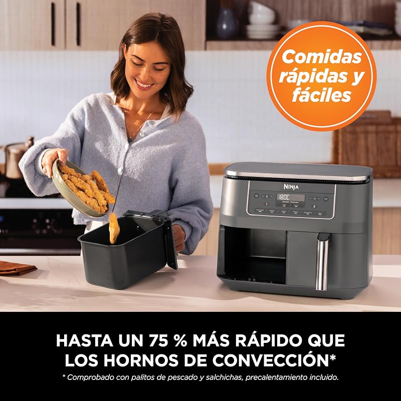 , Fritadeira de ar com compartimento duplo, 7,6 L, cinzento metálico