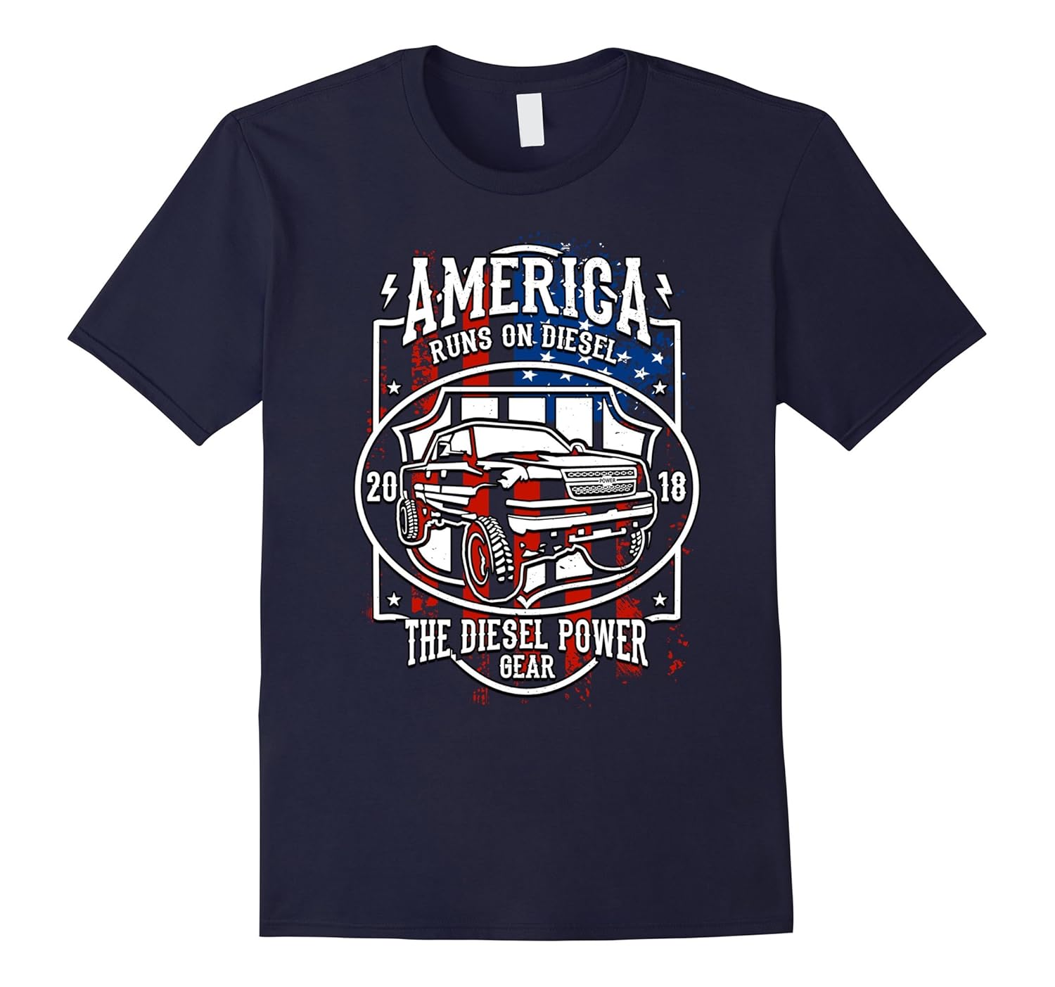 Diesel Power USA Flag Tshirt Truck 4X4 Power Offroad Fuel-ANZ