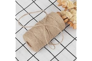 Garden Twine, 328 FT Natural Jute Twine 2mm String for Crafts Gift Wrapping Art Decoration Packing Material Gardening Christm