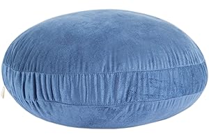Hodeco Round Throw Pillow 16x16 Down-Like Polyester Super Soft Ultra Fluffy Feather-Like Touch Round Cushion for Couch Decorative Circle Round Floor Pillow for Kids Bed Sofa, 1 Piece, Navy Blue