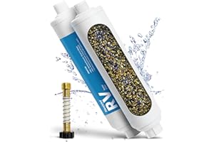 Filterelated RV Water Filter with Hose Protector,Inline Water Filter,Remove Odors,Chlorine,Heavy Metal Ions from Water,for RVs,Campers,Travel Trailers,Boats(2Packs）