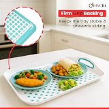 DIVCHI 2-Pack Serving Tray Set Non-Slip Green White with Handles 40.5 x 28.5 cm view 5