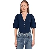 Madewell Womens Mixy V-Neck Puff Tee