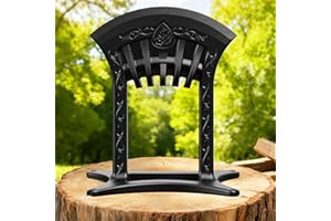 ZIMOMOTA Firewood Kindling Splitter, Manual Log Splitter, Cast Iron Log Splitting Wedge, Heavy Duty Wood Splitter Tool with Cover (Black)