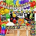 Generic 124pcs Fruit 1st Birthday Decorations, Dancing Fruit 1st Birthday Decorations Fruit Party Decorations Swirls Banner cupcake topper Backdrop Fruit Balloons Arch Set for Baby