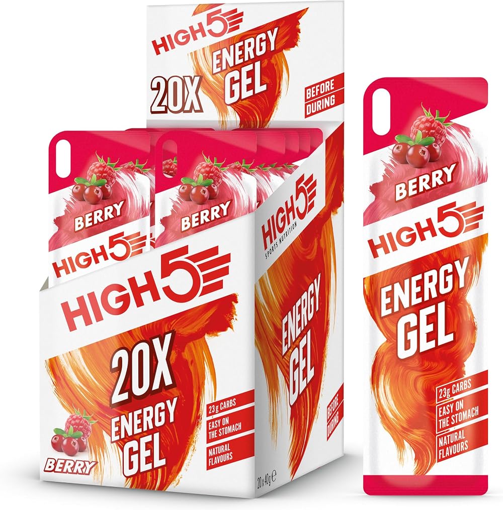 HIGH5 Energy Gel Berry 20x38g Fast Carbs Easy On Digest vegan caffeine-free