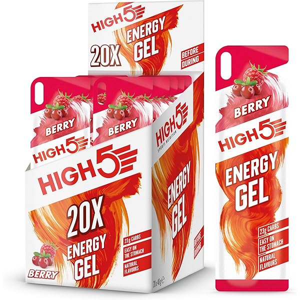 Amazon.com: High 5 Energy Gel Plus - 20 x 38g Sachet - Raspberry