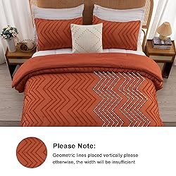 Litanika Burnt Orange King Comforter Set, 3 Pieces