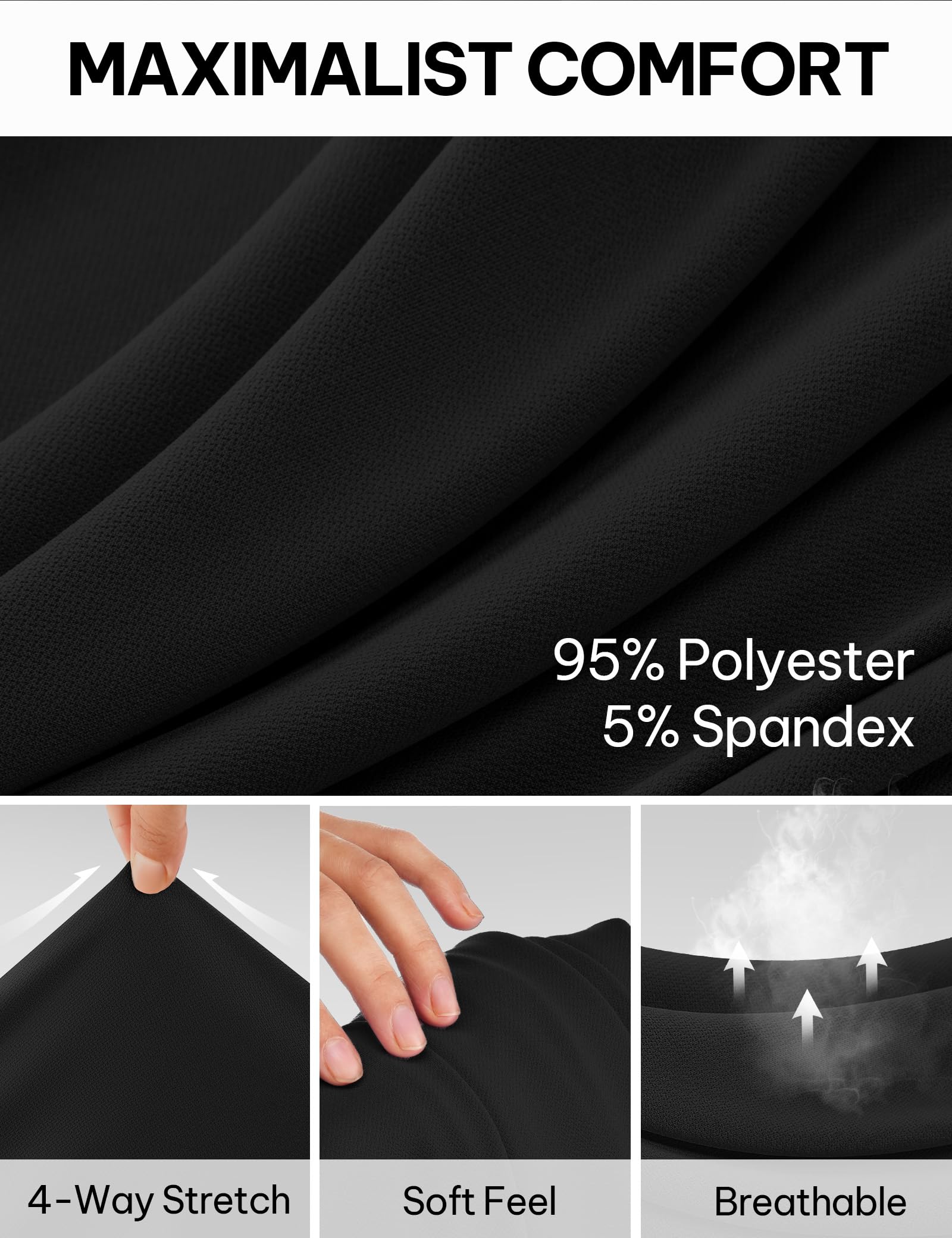 AVAMO Womens Dress Pants Wide Leg Pull On Stretchy Work Pants for Women with Pockets High Elastic Waist Office Business Black