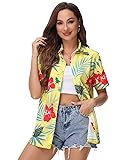 Blueleaf Hawaiian Shirts for Women Short Sleeve