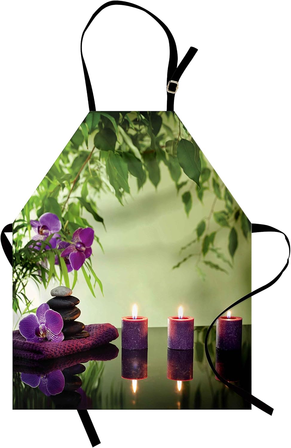 Spa Apron, Stones Aromatic Candles and Orchids Blooms