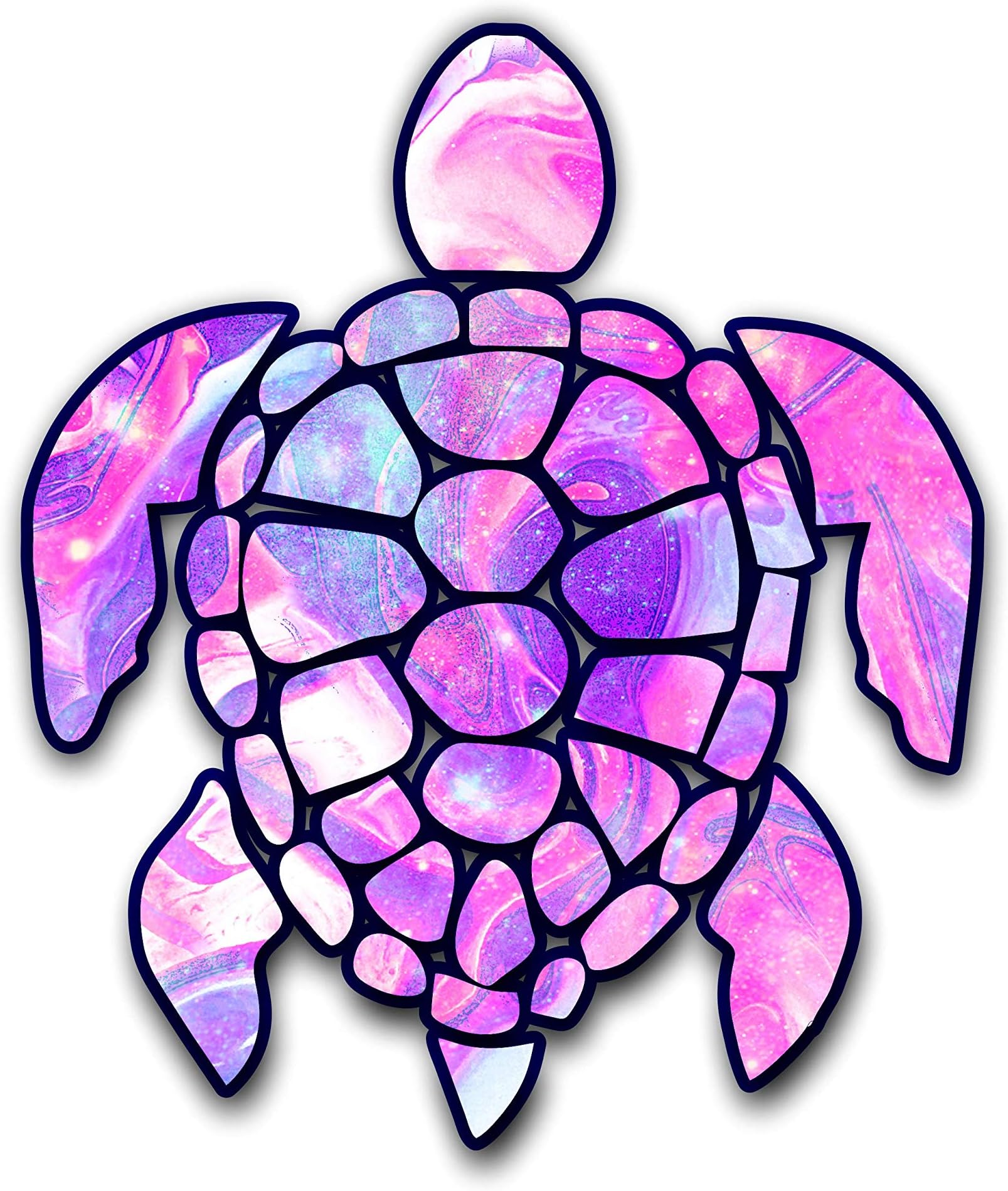 3 inch Sea Turtle Sticker for Laptops CupsTumblers Cars and Trucks Any Smooth Surface (Pink Galaxy)