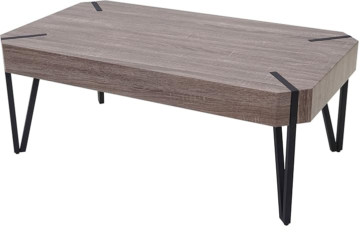 Couchtisch Kos T573 Wohnzimmertisch 43x110x60cm Fsc Zertifiziert Dunkle Eiche Dunkle Metall Fusse Amazon De Kuche Haushalt