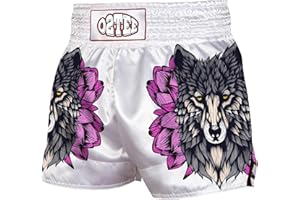 O2TEE Unisex Mask Samurai MMA Muay Thai Shorts for Men Women Gym Boxing Kickboxing