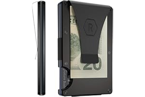 The Ridge Wallet - Slim Minimalist Compact Wallet and Card Holder| RFID Protected Front Pocket Wallets | Integrated Money Clip | Royal Black