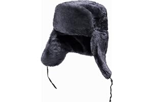 BELEON Ushanka Russian Army Hat with Ear Flaps - Taylor Y2K Soviet Trooper Winter Fur Hat