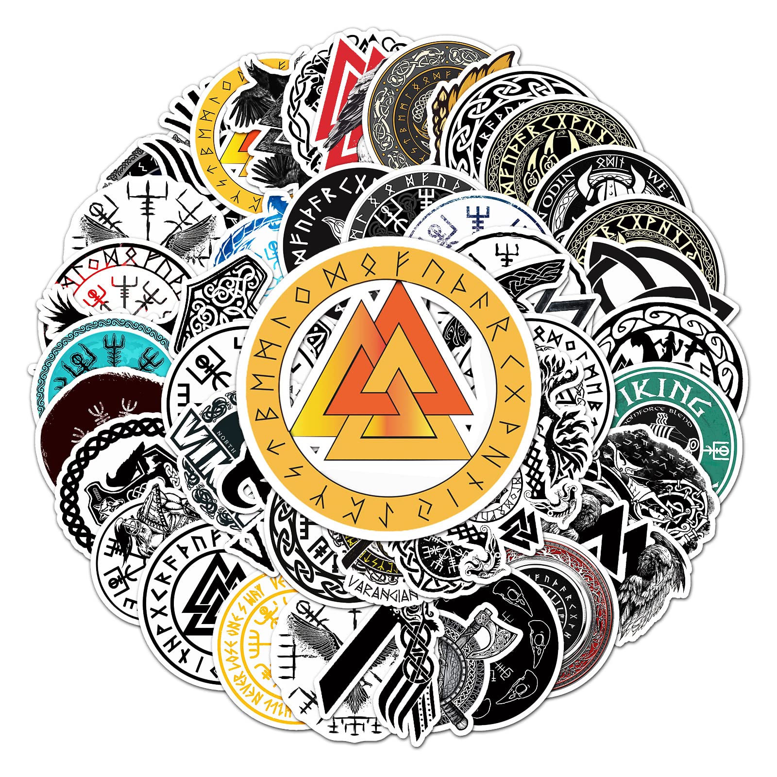 Totem Stickers for Laptop(50 PCS),Gift for Children Teens Adults Girl Boys,Waterproof Stickers for Water Bottle,Viking Vinyl Stickers for Scrapbook,Skateboard,Bike,Phone,Dairy