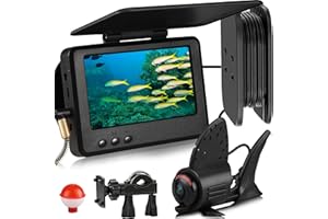FISHSURE 𝟮𝟬𝟮𝟲 𝗡𝗘𝗪 Underwater Fishing Camera 4.3'' IPS 1000TVL w/ 5000mAh, [30°~150° Angle Fin] Ice Fishing Camera Underwater Portable Fish Finder Fishing Gift for Men, IR, Boat and Kayak Fishing, 65FT