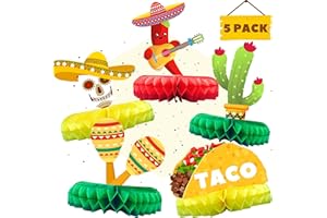 PINKEESEA Cinco De Mayo Decorations Extra Large Thick Cardboard Fiesta Party Decorations Mexican Table Centerpiece 5 Pack - Mexican Theme Party Decorations