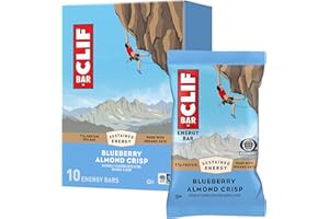 CLIF BAR - Energy Protein Bars - Blueberry Almond Crisp - Made with Organic Oats - Energy Bars - Non-GMO - (10 Pack)