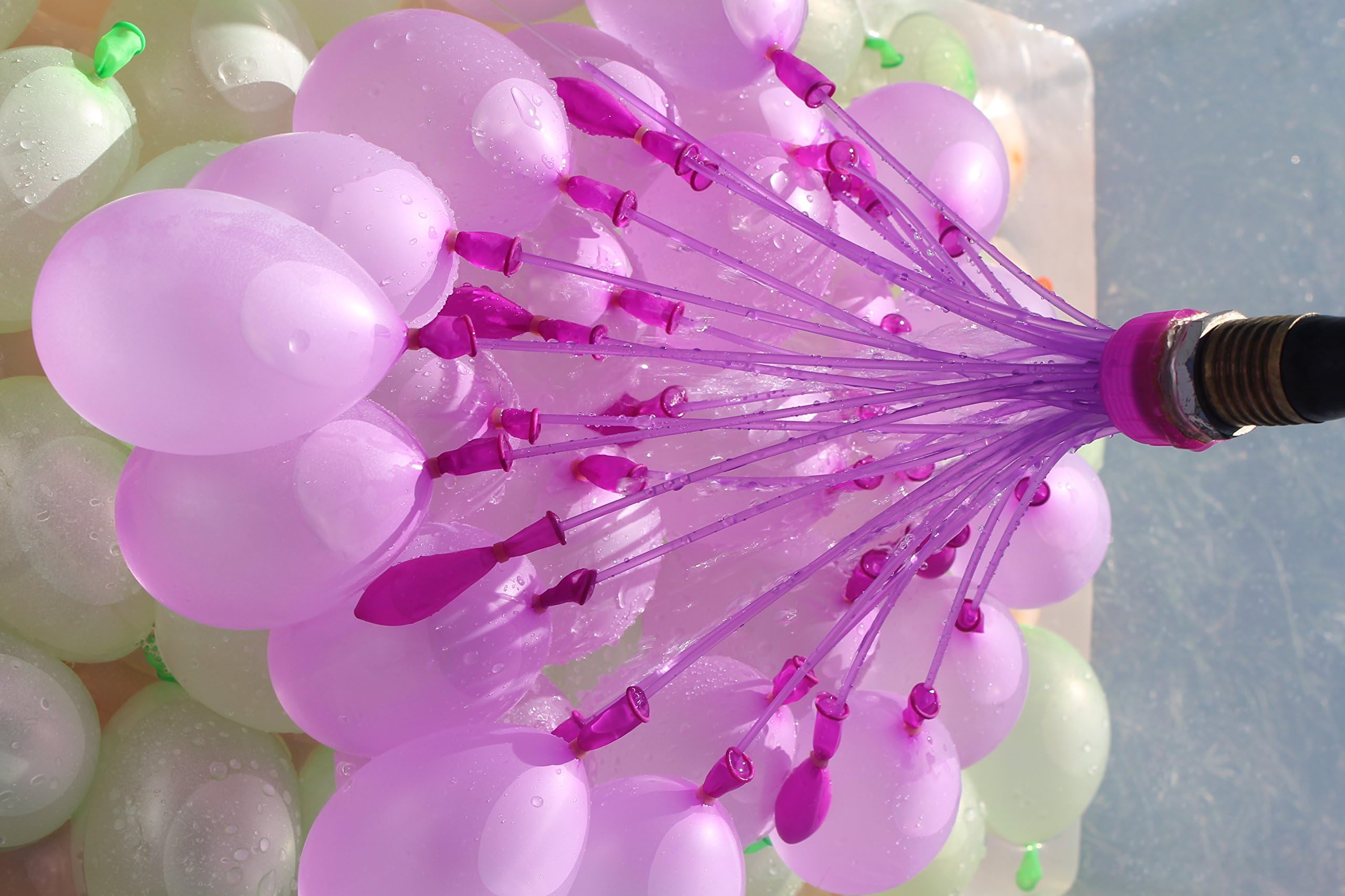 Rapidfire Balloons Multiple Colors, The Fastest Way To Fill Over 100 Total Water Balloons In 60 Seconds. Fill Three Different Bunches Of Water Balloons In 1 Min. The Ultimate Self Tying Water Bombs.