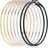MBAIYO 4 Pair Large Thin Gold Hoop Earrings, Stainless Steel Circle Silver Hoop Cartilage Gold Silver Thin Oversize Earrings for Women