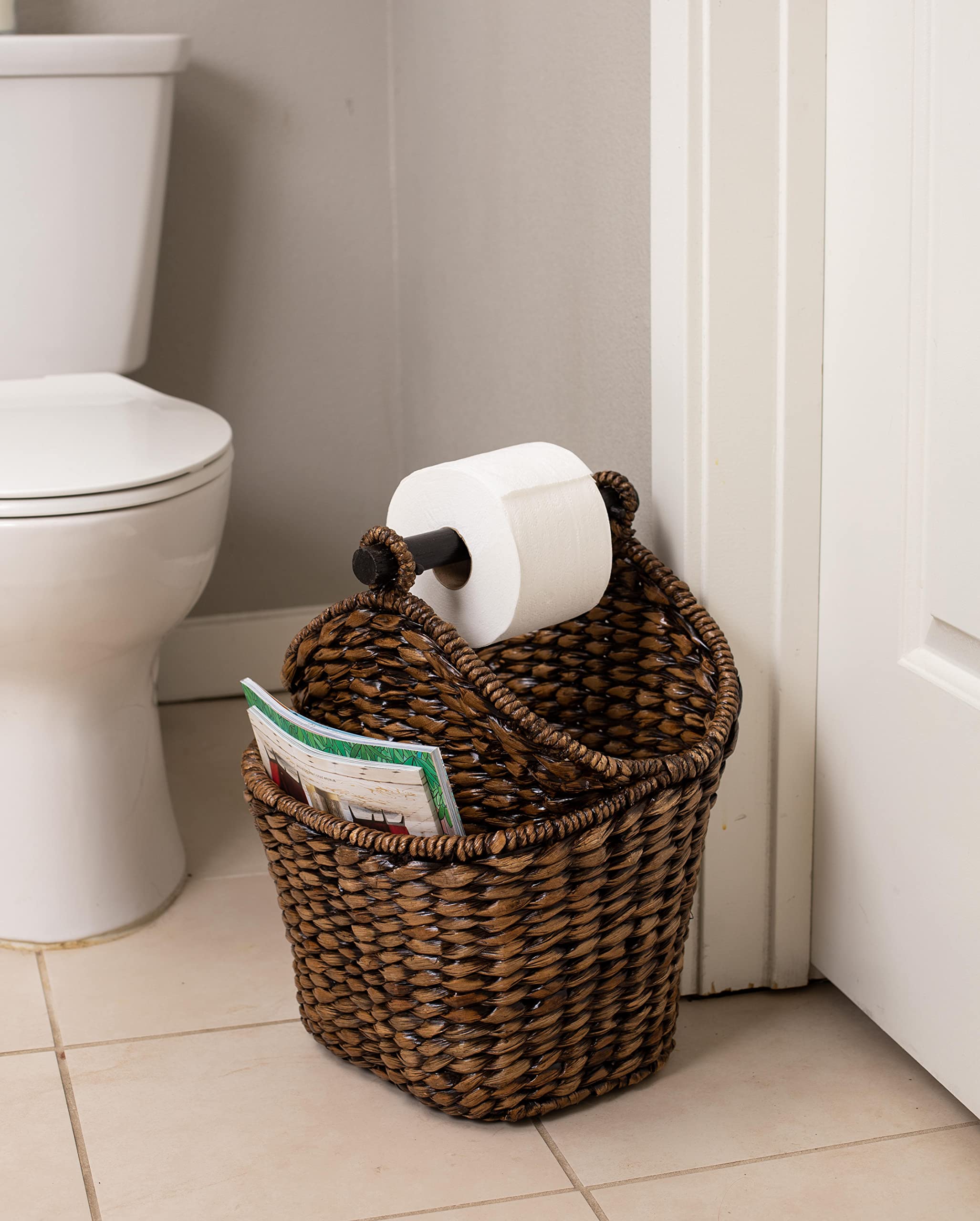BIRDROCK HOME Seagrass Magazine and Bathroom Basket