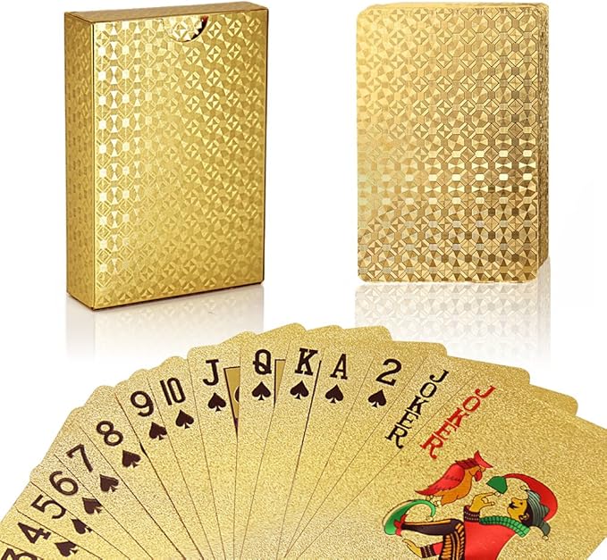 Joyoldelf Luxury 24K Gold Foil Poker Playing Cards Classic Magic