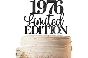 EONNCNT Limited EDITION 1976 Cake Topper - Black Glitter Happy 49th Birthday Party Cake Decoration Supplies, Cheer to 49 Years Cake Bunting Decor for 49th Birthday Party Photo Booth Props