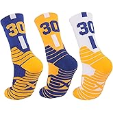 STRSFYS Elite Basketball Socks 3 Pair - Moisture-Wicking Arch Support Crew Sock for Men/Women, Running Athletic Socks