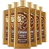 Caress Body Wash for Women, Cocoa Butter & Oat Milk, Shower Gel Moisturizing Body Wash Leaves Skin Feeling Instantly Moisturized, 18.6 oz, 6 Pack