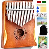 Everjoys Kalimba Thumb Piano 17 Keys, Professional Musical Instrument Finger Piano Marimbas with Portable Soft Cloth Bag, Fast to Learn Songbook, Tuning Hammer, All in One Kit
