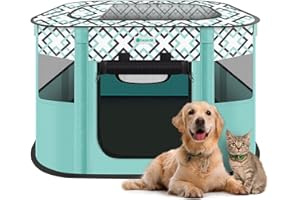 TASDISE Portable Pet Playpen, Foldable Exercise Play Tent Kennel Crate for Puppy Dog Yorkie Cat Bunny, Great for Indoor Outdoor Travel Camping Use, Come with Free Carring Case, 600D Oxford, Small