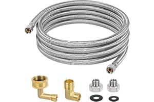 JUWO 10 FT Dishwasher Installation Kit, Stainless Steel Dishwasher Water Supply Line with 3/8" Compression Dishwasher Connectors, Short Distance Connection