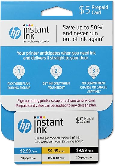 hp instant ink pin code key