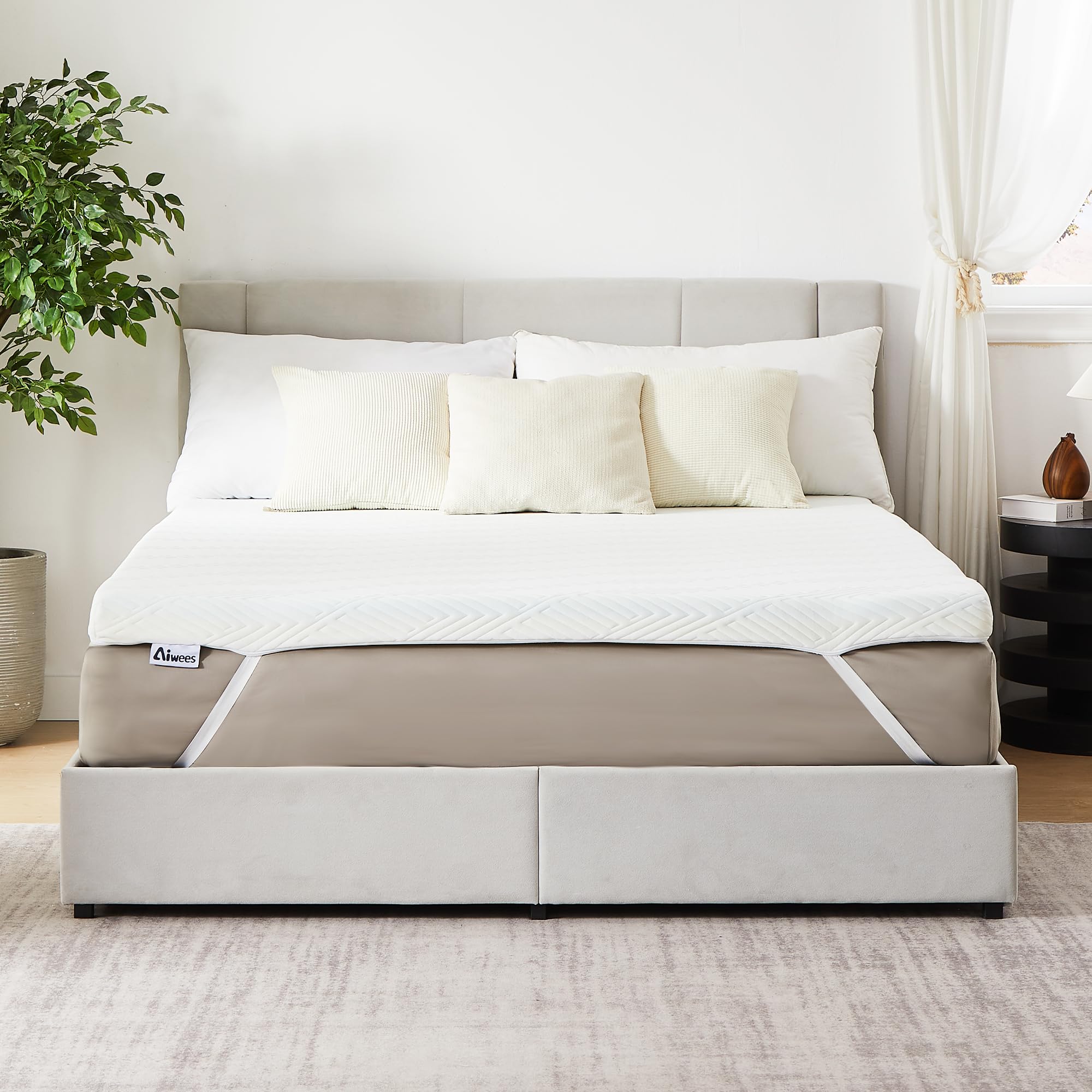 Photo 1 of 3 Inch Queen Mattress Topper, Memory Foam Mattress Topper, Premium Soft Topper for Back Pain, Bed Topper with Removable Soft Cover