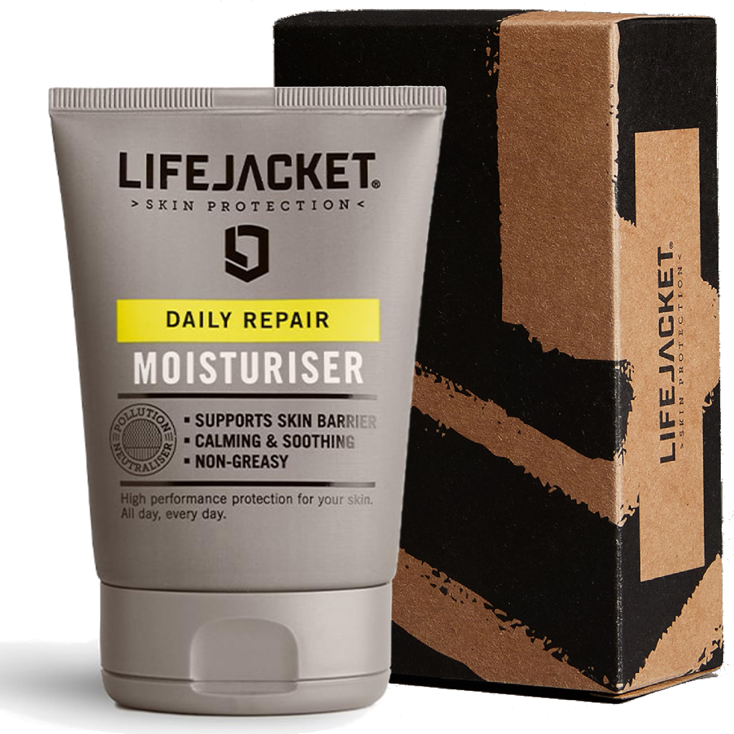LifeJacket Daily Repair Moisturiser - Overnight Hydration Face Cream, Anti-Ageing, Anti Wrinkle, Light, Non-greasy, Cruelty free, Clinically Approved for Sensitive and Dry Skin (100ml (Pack of 1))