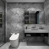 TOTIO Grey Marble Vinyl Self Adhesive Wallpaper Peel Stick 16x354 inch view 3