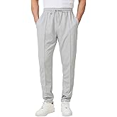 Men's Casual Pants Waffle Knit Pants Lightweight Open Bottom Pants Slim Fit Drawstring Jogger Yoga Pants with Pockets