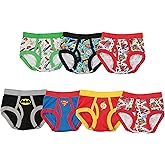 DC Comics boys 100% Cotton Briefs With Prints Including Superman, Batman, the Flash Logos, Sizes 2/3t, 4t, 4, 6, 8