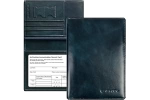 BAPHITY Genuine Leather Passport Holder Wallet Cover for Women and Men,Rfid Travel Wallet Passport Document Holder with Zipper Pocket & Transparent Window Gift for Women and Men - Oil Green