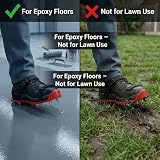 QWORK Gunite Spiked Shoes 1 Pair Lawn Aerator Shoes 1 inch Short Spikes Red view 5
