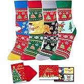 HAPPYPOP Christmas Socks for Kids - Unisex Xmas Sock Gift Ideas for Teen Girls Boys 4 Pack