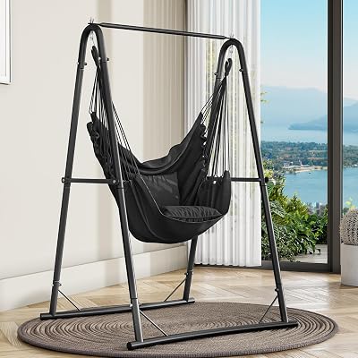 YITAHOME Hammock Chair Stand 150 kg Capacity 85x92x153 cm Black