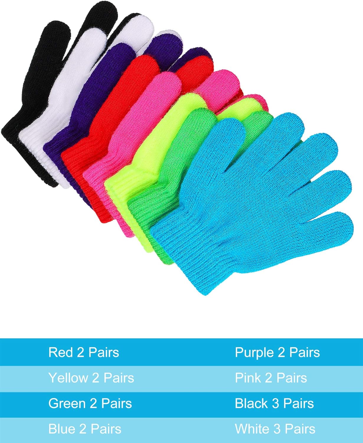 Sumind 18 Pairs Magic Winter Gloves Warm Knitted Gloves for Toddler Children Winter Gloves for 6 to 12 Kids (Multicolor): Clothing