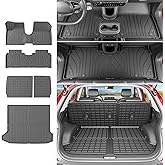 powoq Floor Mat Compatible with 2022-2024 Ioniq 5 Backrest Mat Trunk Mat Cargo Liner Cargo Mat Replacement for 2022 2023 2024 Ioniq 5 Accessories (Floor Mat+Trunk Mat+Backrest Mat)