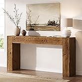Solid Wood Console Table, 63-Inch Farmhouse Sofa Table Behind Couch for Entryway, Living Room, Foyer, Easy Assembly